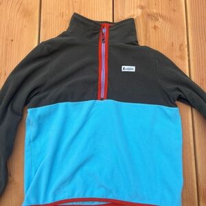 cotopaxi Kids Colorblock Quarter-Zip Fleece - Turquoise, Dark Gray & Red